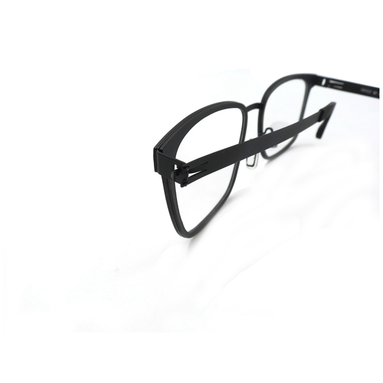 Gray Metal Black Square Frame Optical Glasses Titanium Eyeglass Frames Manufacturers Spectacle Factory Shop
