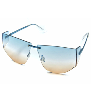 Newest Fashion Gradient Blue Square Custom Oversized Rimless Shades Women Whole Sale Sunglasses Company