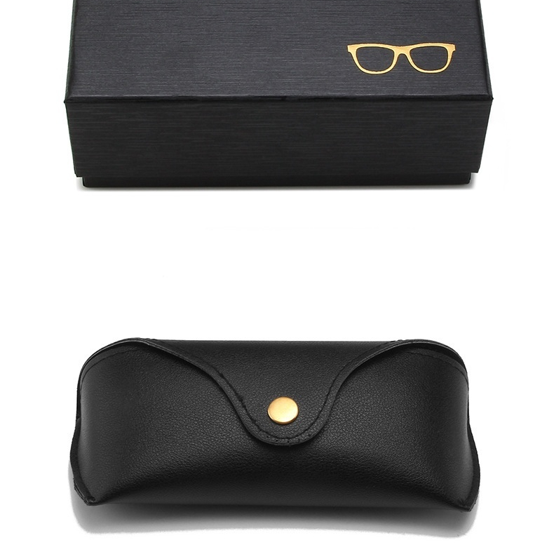 Ready To Ship Black Leather Glasses Cases High End Cheap Reading Eyeglasses Box Accessories